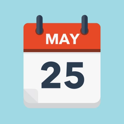 Calendar icon showing 25th May