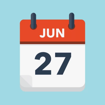 Calendar icon showing 27th June